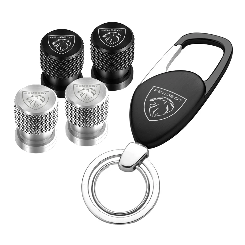 for Peugeot 307 peugeot 206 308 207 406 407 408 508 2008 Car Wheel Tire Valve Dust Lever Air Cap Keychain Keyring Accessories