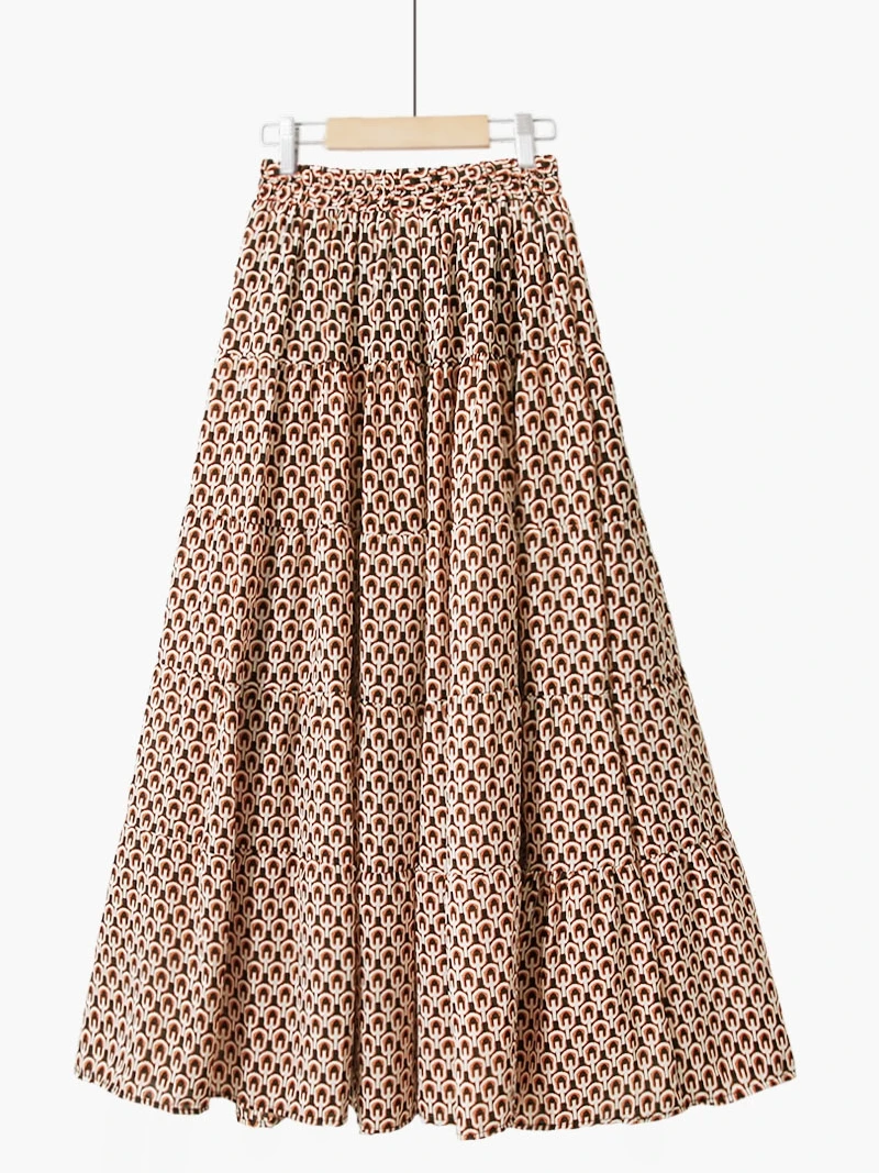 

Autumn Winter High Waist A-Line Long Skirt n Holiday Sle Print Maxi f Body Skirt Korean Version Loose Fit Slimming