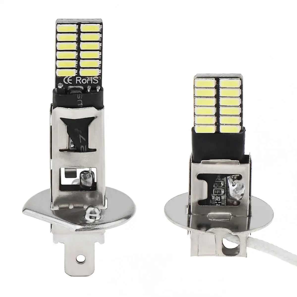 2 قطعة سيارة LED العلوي الضباب مصابيح كهربائية H1 H3 4014 24SMD 12 فولت 6000 كيلو Canbus السوبر مشرق السيارات الضباب ضوء يوم القيادة مصباح جيد الإضاءة