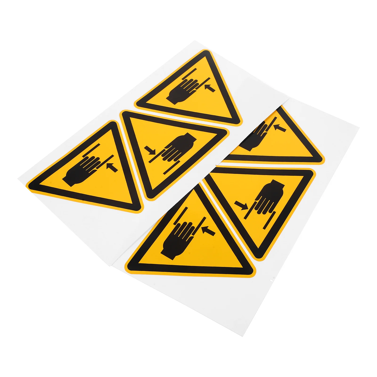 6 Pcs Safety Warning Labels Hands Pinch Sign Caution Signs Machine Self-adhesive Vinyl Danger for Work Nail Stickers