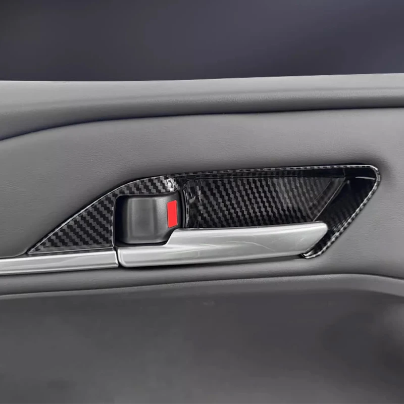 

ABS углеродное волокно, внутренняя дверная ручка автомобиля, чаша, защитный чехол для Toyota Camry 2024 2025, внутренние молдинги, аксессуары
