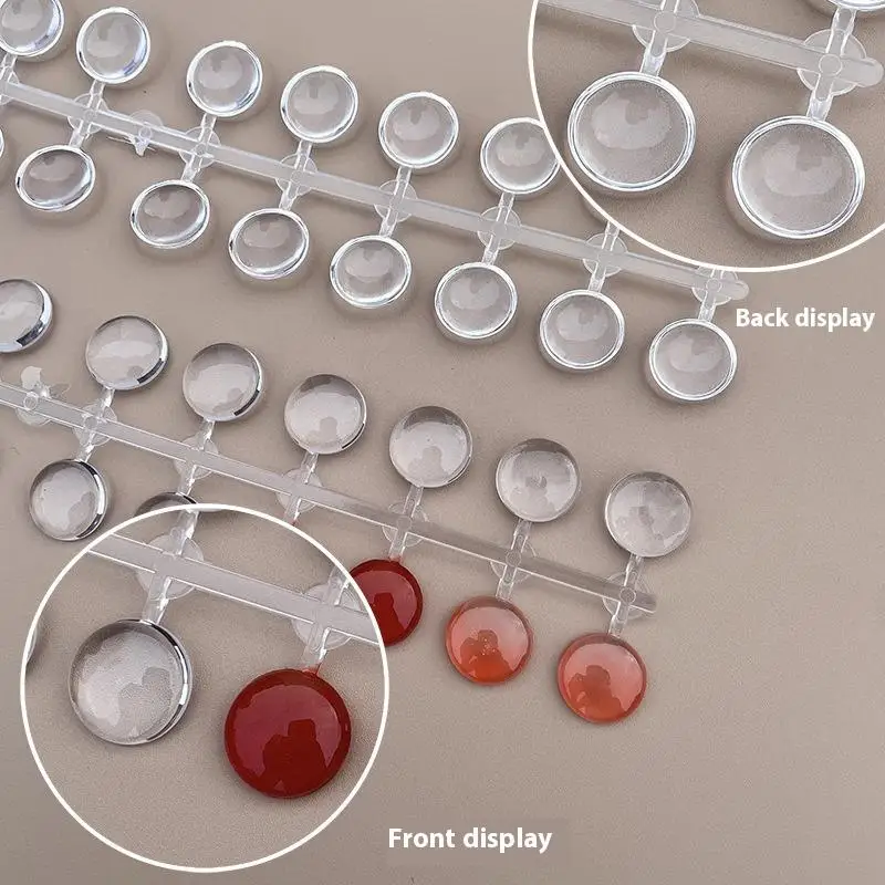 240/120 pièces faux tableau de couleurs montrant 1/1.2/1.5cm Mini forme ronde verre clair vernis à ongles carte de couleur Nail Art conseils d'affichage de couleur