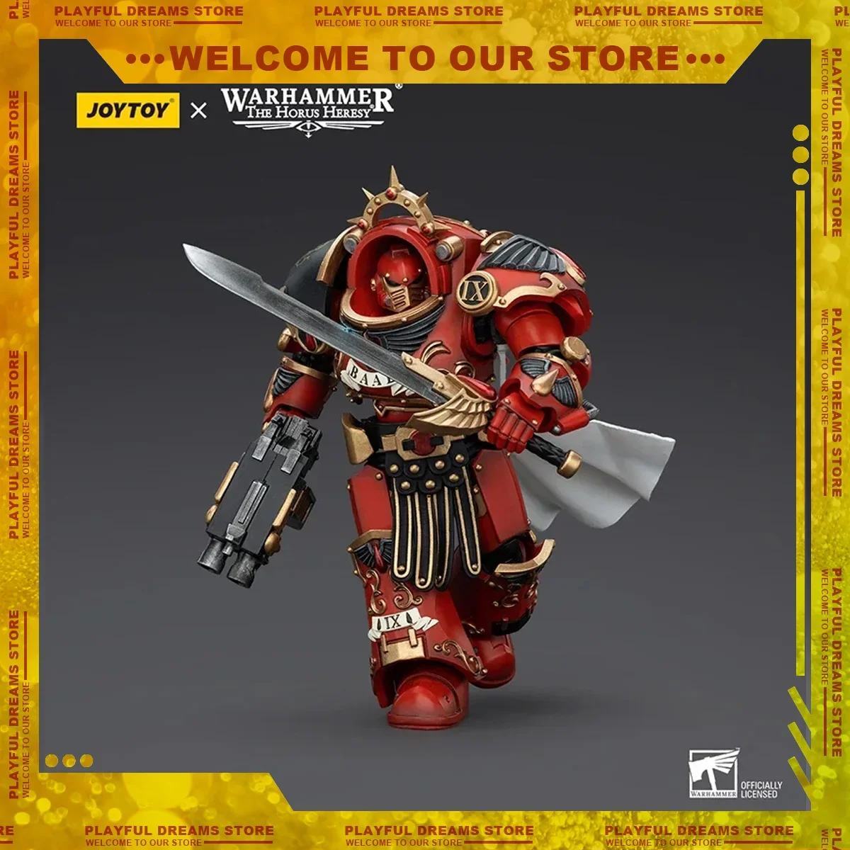 Figura de acción JOYTOY Warhammer Blood Angels, Praetor de la Legión en Tartaros Terminator, armadura decorativa, modelo ornamental, 1/18