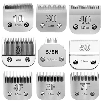 3F,4F,5F,7F 9 # ,10 # ,30 # ,40 # , 50 #   Lâmina de tosquiadeira profissional para cães de estimação, adequada para a maioria dos Andis, Oster A5, Wahl KM Clippers Animais Clippers