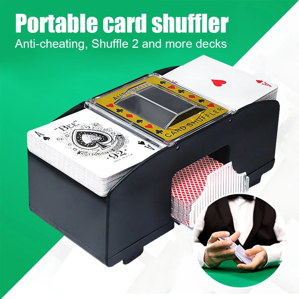 2 4 6 Deck Playing Cards Automatic Card Shuffler USB Rechargeable Electric Shuffler for Poker UNO Card Games Home Party Use Card