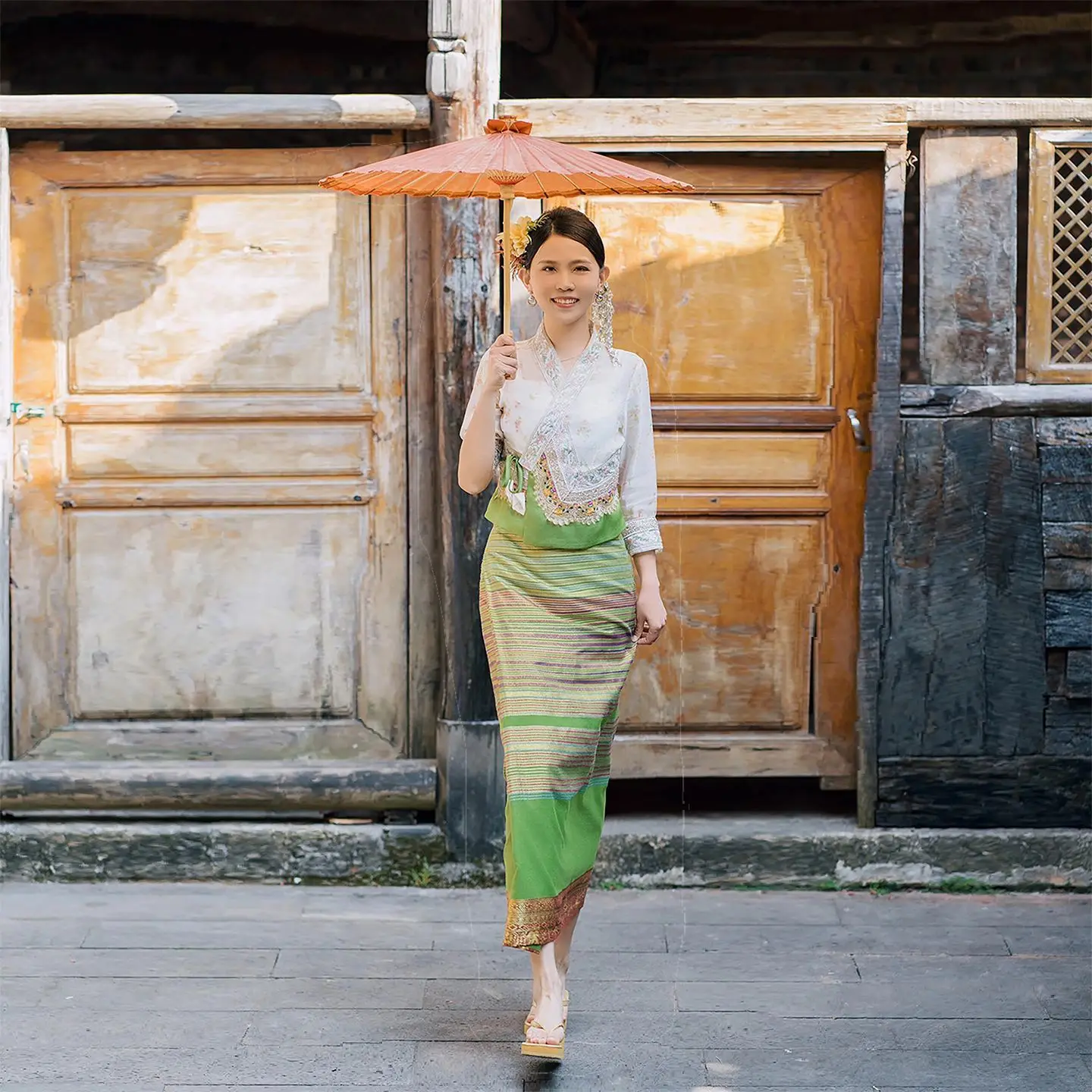 Thailandia Myanmar donna Dai abbigliamento danza etnica spettacolo costume Dai abbigliamento tradizionale estate Dai outfit