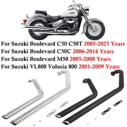 Motorcycle Duals Exhaust Systems Muffler For Suzuki Boulevard C50 C50C C50T M50 2005 2006 - 2025 VL800 Volusia 800 2001 - 2009