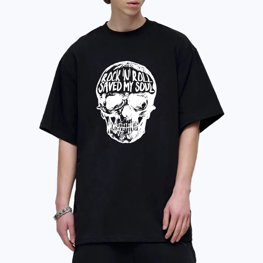 

Hot sale Skull Print Graphic T-Shirt Hip Hop streetwear 100% Cotton short sleeve t-shirts Men Women Summer Crew Neck Unisex Tops