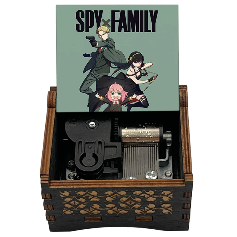 SpyFamily Opening Song《Mixed Nuts》18-Tone Music Box Wooden Home Decor Ornament Holiday Birthday Party Gift for Friends