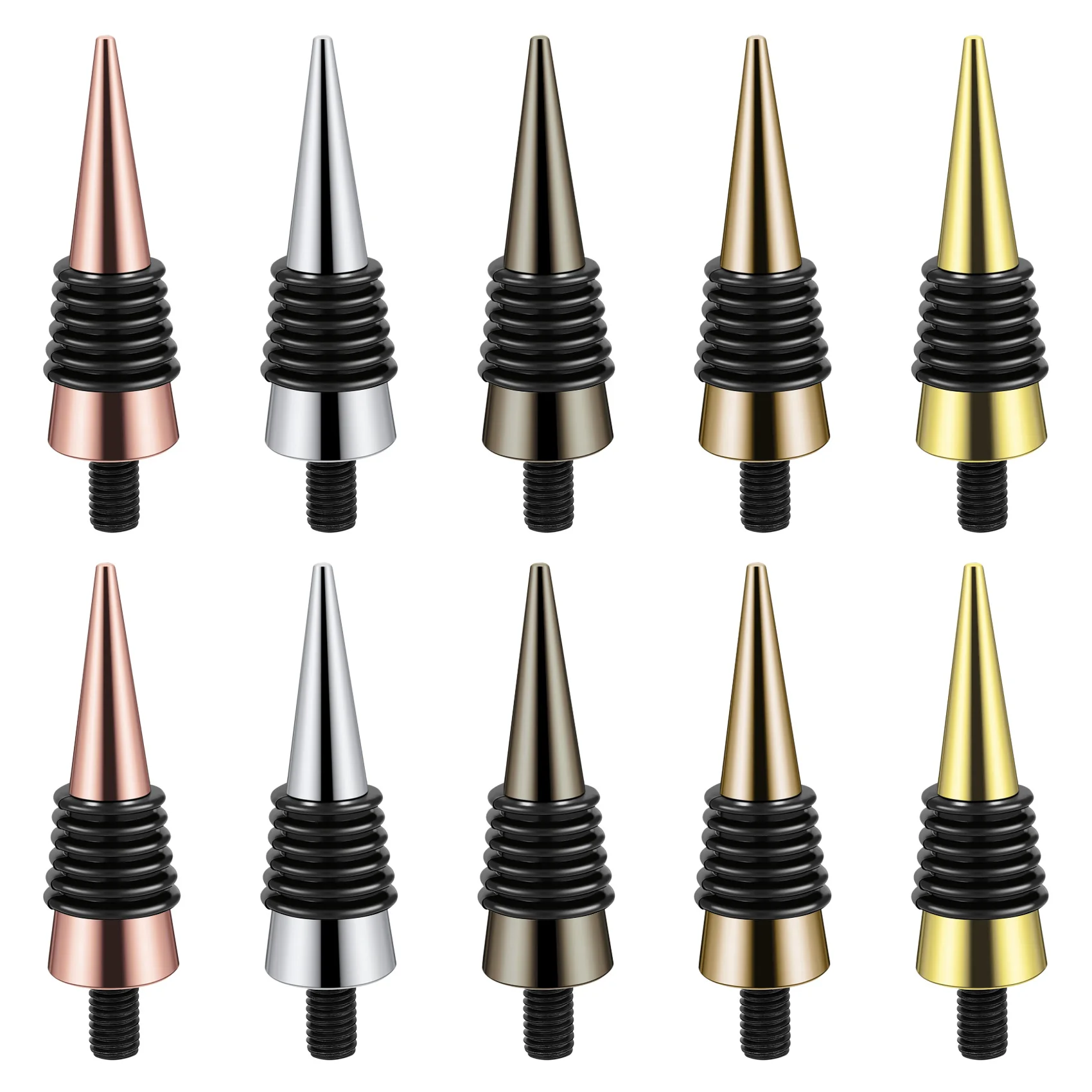 10 Pieces Blank Bottle Stopper with Threaded Post Metal Wine Stopper Inserts Set Hardware for Wood Turning DIY Project HOT
