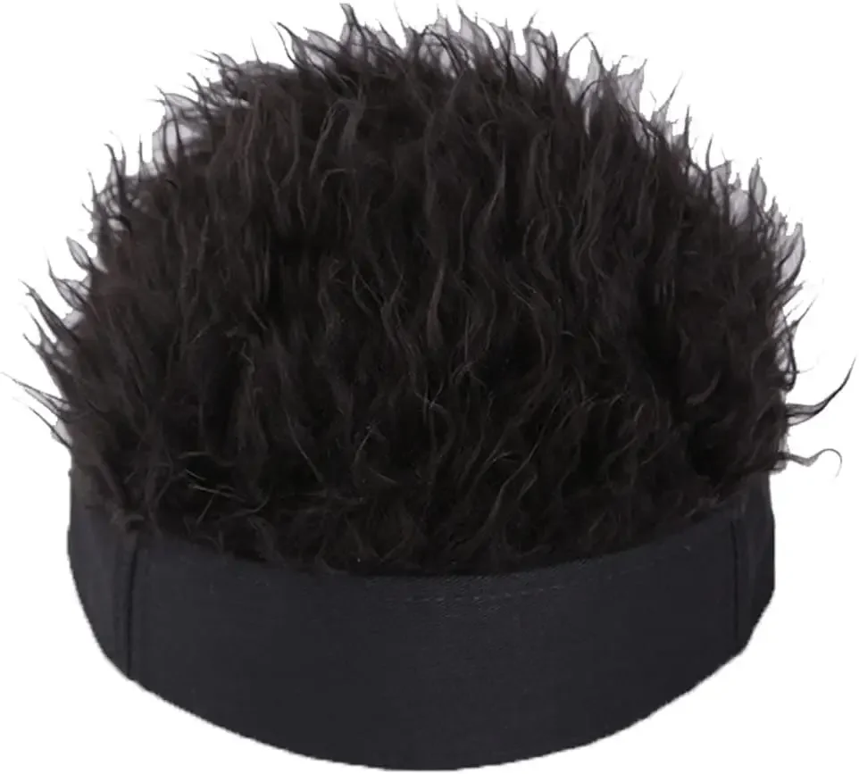 Wig Hats for Men Knitted Spiked Hairs Hip Hop Hat Novelty Hair Visor Cap Adjustable Unisex Cycling Bicycle Cap Fake Hair Wig image 6