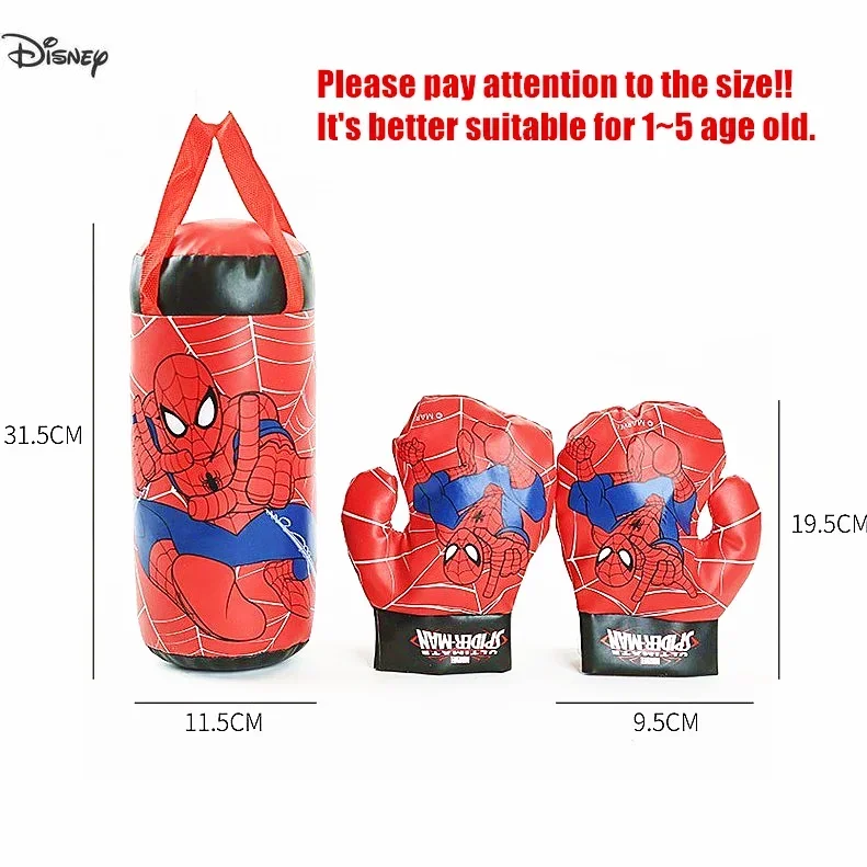 Disney Spidermans-Bolsa de arena de Anime para niños, bolsa de boxeo duradera, guantes de Fitness, Kick Fight, Taekwondo, juguete de regalo de