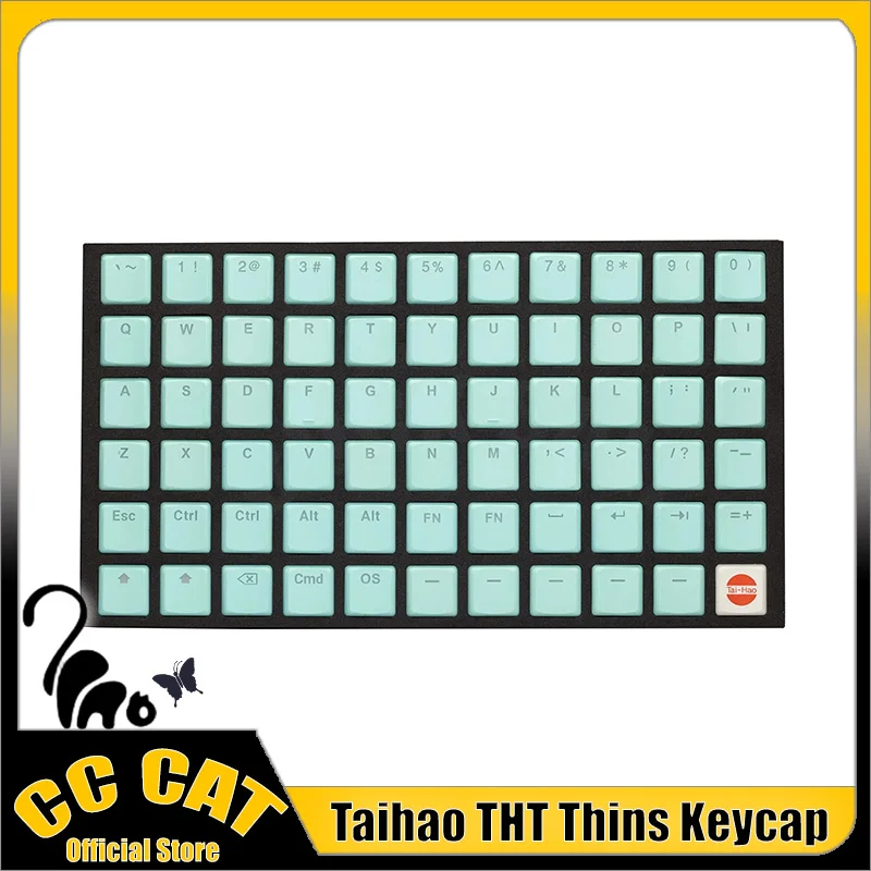 

Taihao Tht Thins Keycap Low Profile Keycaps For Mechanical Gaming Keyboard 1350 Kailh Choc Or Mx Switch Light Through Black Cyan