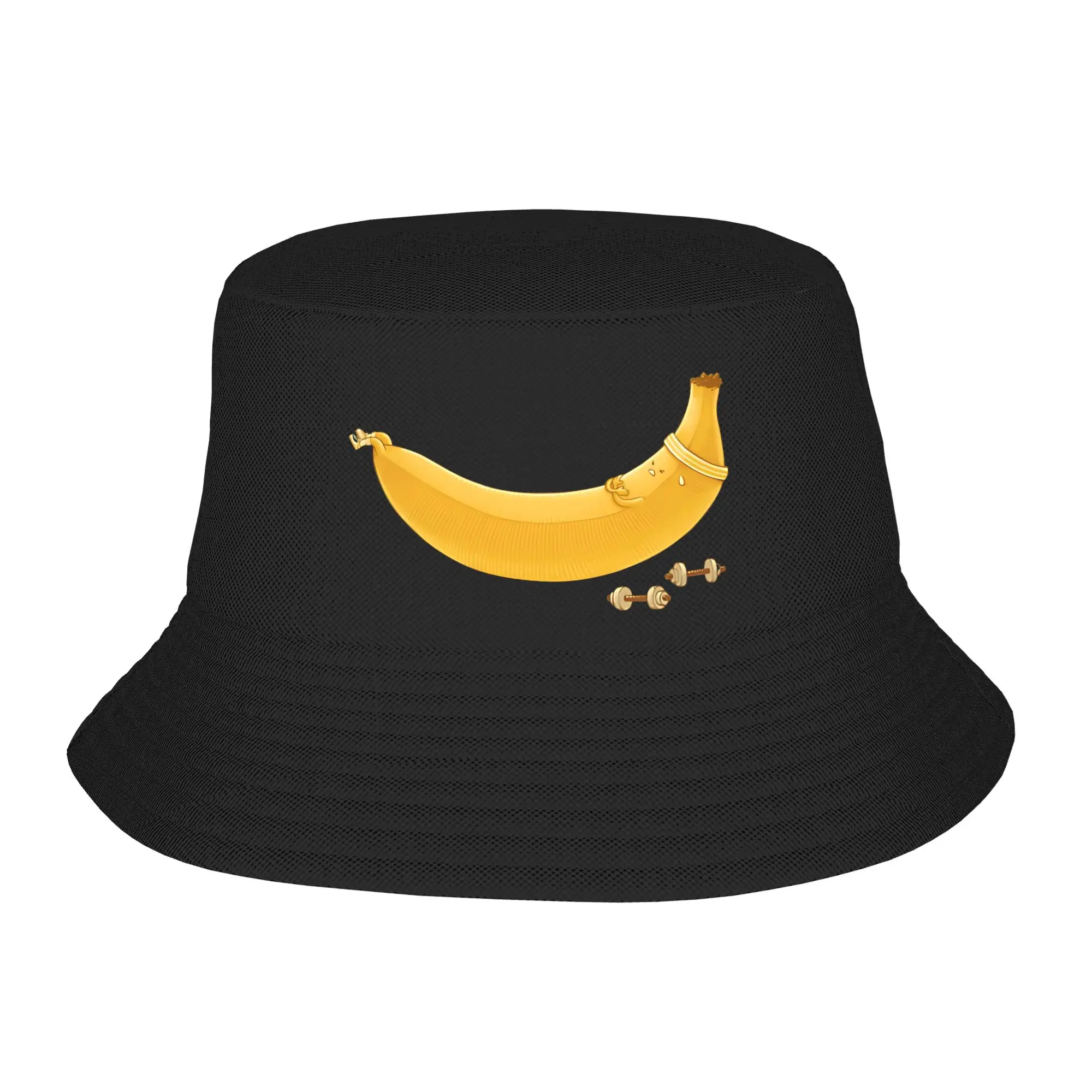 Banana Training - Sit-Ups  Bucket Hat  Harajuku Fisherman Caps For Unisex Classic Travel Hiking Sun Hats Soft Fold Design Cap