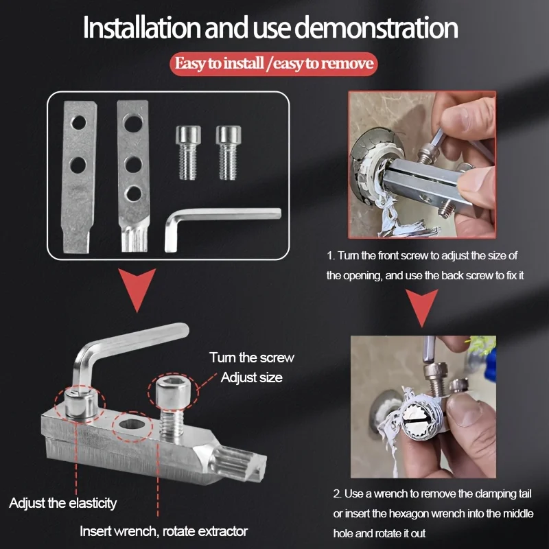 

Faucet Angle Valves Remover Broken Wire Extractor Damage Screw Extractor Removal Tool Angle Valve Water Pipes Repair Tools