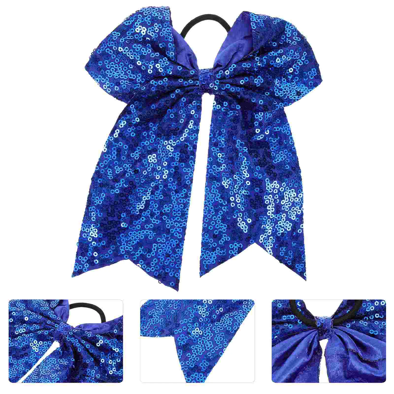 

10 Pcs Cheerleader Hair Scrunchies Glitter Bows for Cheerleaders Flash Cloth Miss