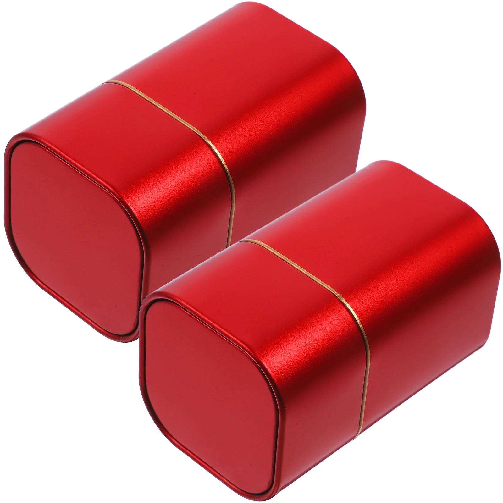 

2Pcs Tea Metal Container Tinplate Containers Square Office Tinplate Storage Storage Candy Metal Sugar