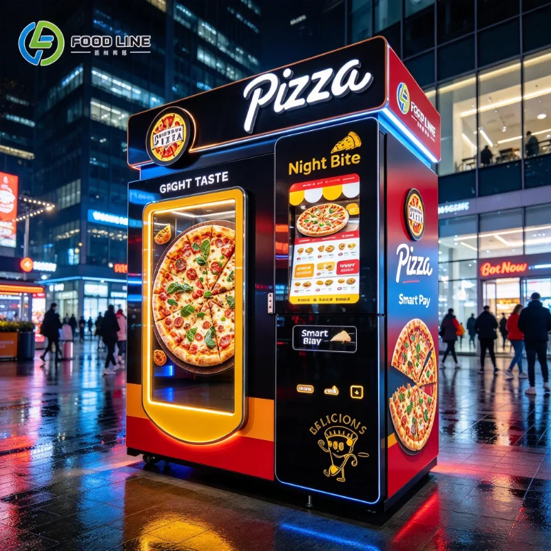 Pizza Vending Machine Fully Automatic Stainless Steel 24 7 Self Service Cloud Management Hot Food Equipment