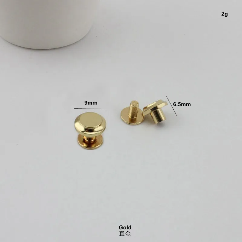 50-200pcs 5 colors 9mm copper metal base rivets round stud hardware for bags shoes purse decorative metal rivet