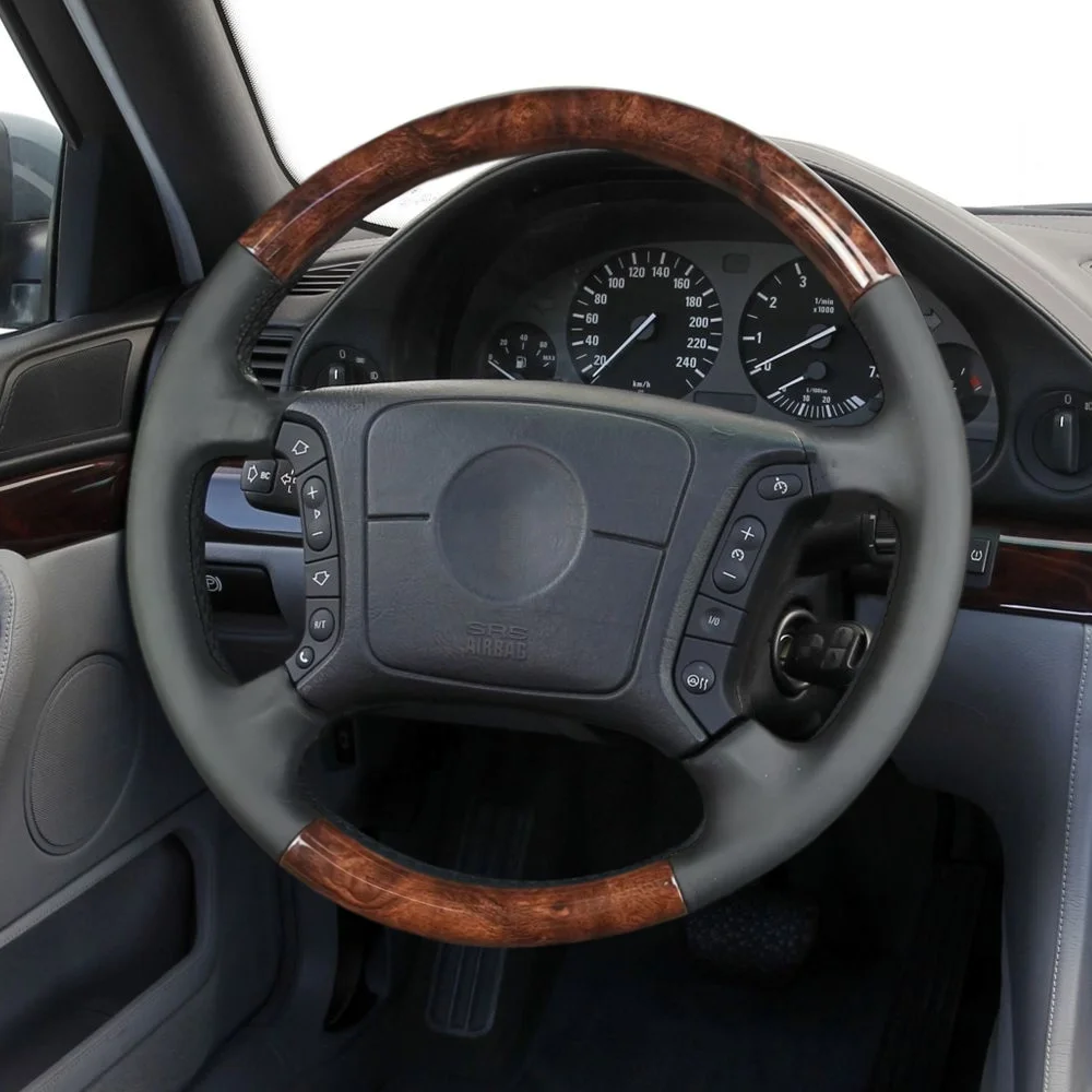 For BMW E39 E38 Exclusive Edition Steering Wheel Muschelahorn Leather Wood