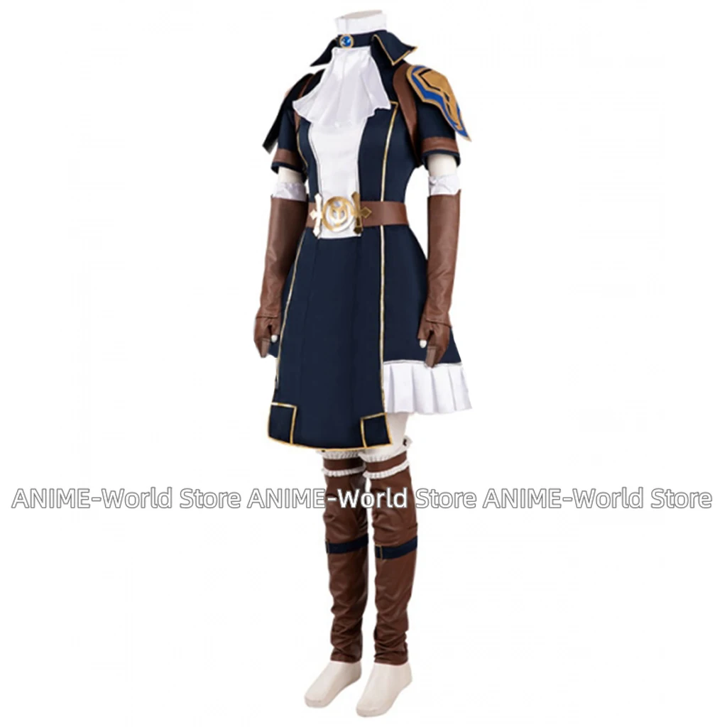 Game Arcane Caitlyn Cosplay Costume The Sheriff of Piltover Caitlyn Cosplay Costume Uniform Dress Outfit Anime Arcane Wig