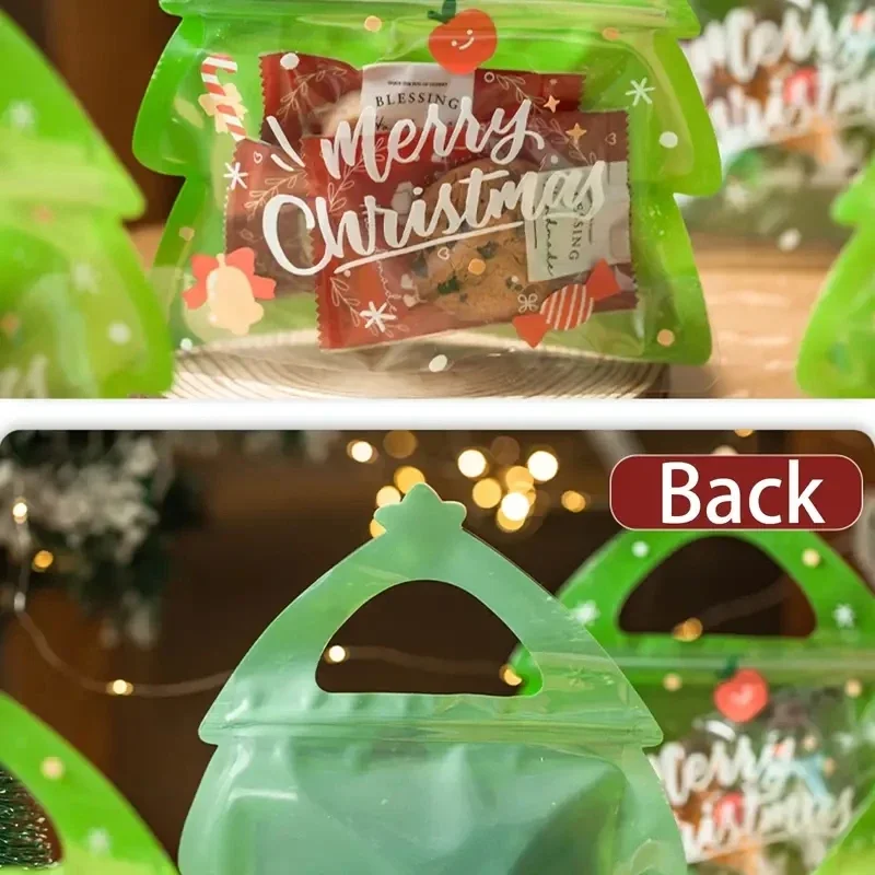 20/10PCS Weihnachten Geschenk Taschen Halloween Süßigkeiten Verpackung Für Kekse Cookies Schokolade Weihnachten Festival Party Wiederverwendbare Druckverschlussbeutel – Detail 6