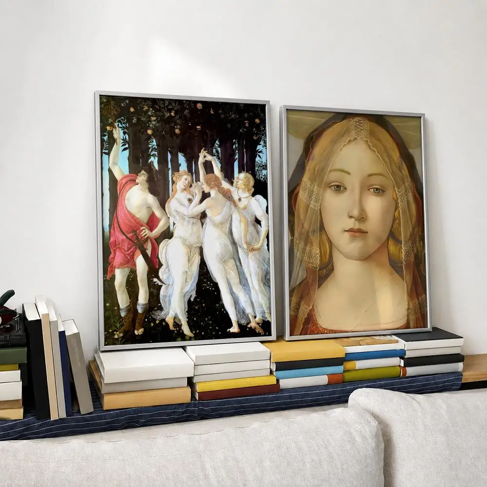 Artist Sandro Botticelli Poster Self‑Adhesive Waterproof PP Poster Coffee House Bar Wall Art Sticker Room Home Decor