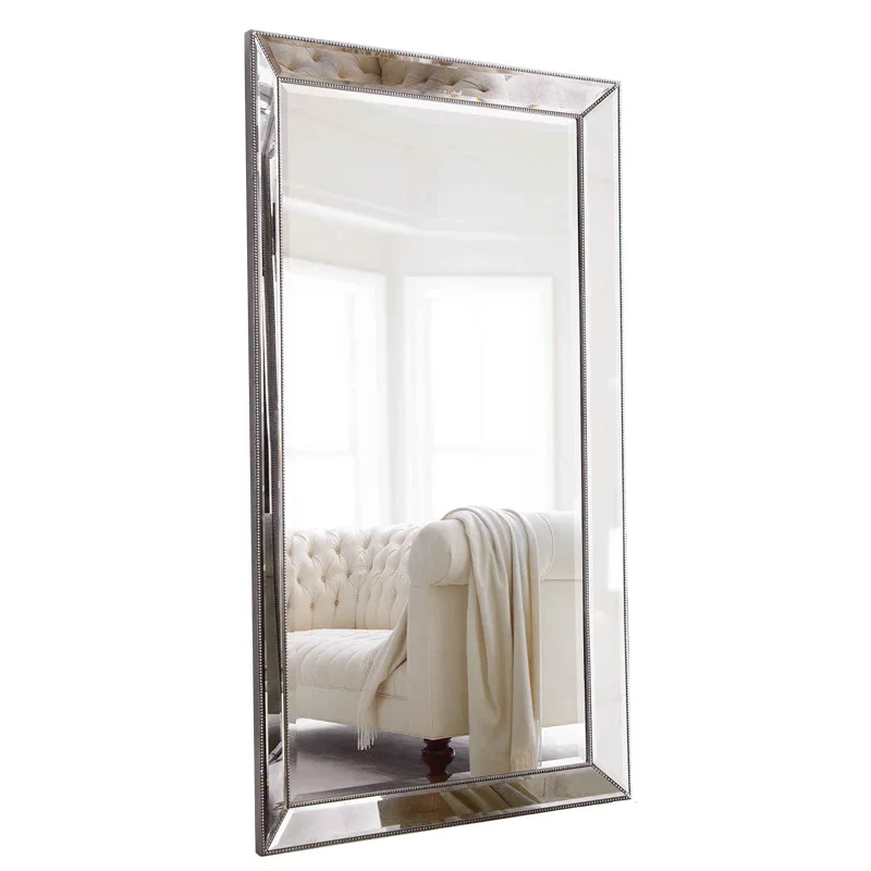 

European and American fashion dressing mirror, wall-mounted clothing store fitting mirror, mobile antique floor-to-ceiling w