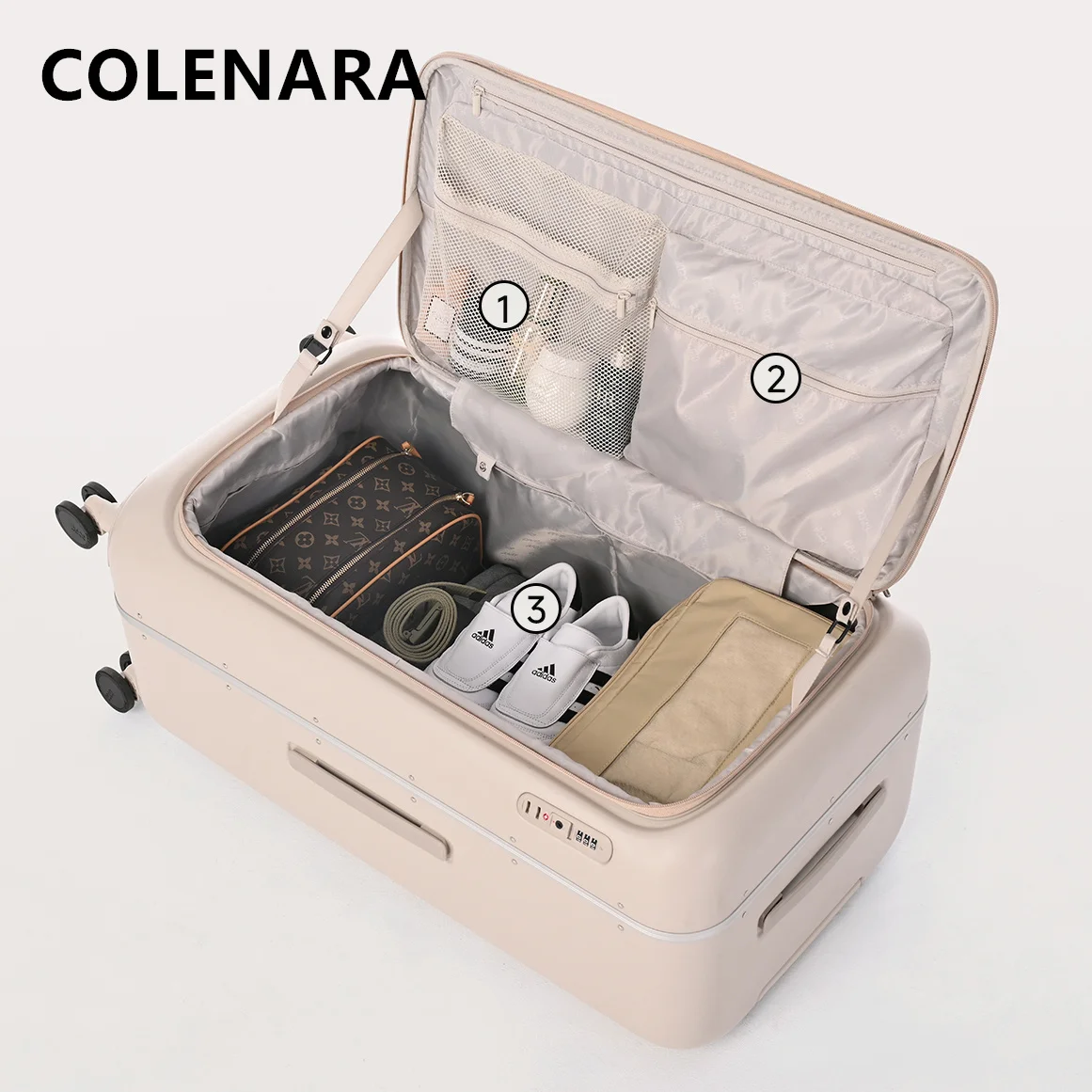 

COLENARA High-quality Suitcase 20 Inches PC Boarding Box 24"28" Women's Trolley Case Men's Universal Wheel Rolling Luggage