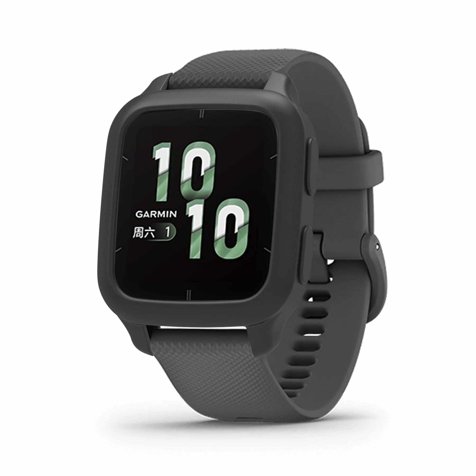 2in1 Set Silicone Watch Strap and Case Suit for Garmin Venu Sg2 Silicone Protective Case and Solid Small Plaid Silicone Strap