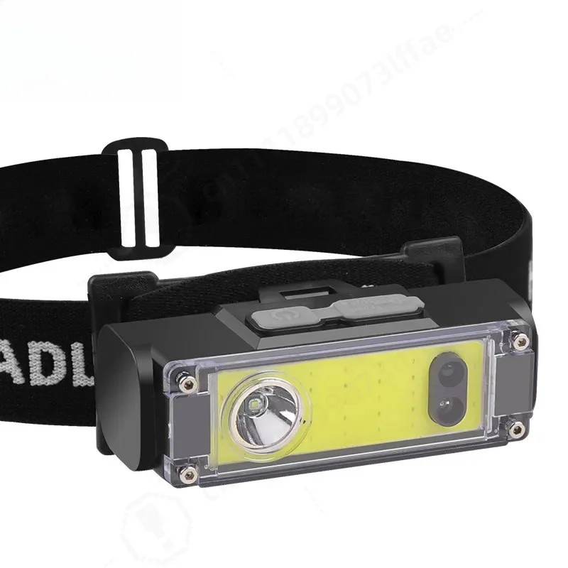 LED Headlamp USB Rechargeable Lightweight Motion Sensor Headlight for Night Fishing Cycling Camping Outdoor