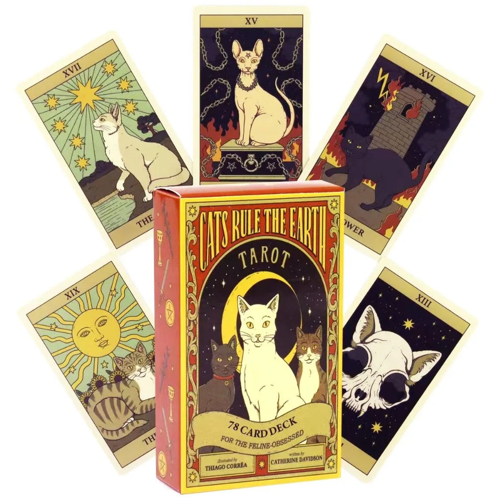 

10.3*6cm Cats Rule the Earth Tarot: 78-Card Deck for the Feline-Obsessed