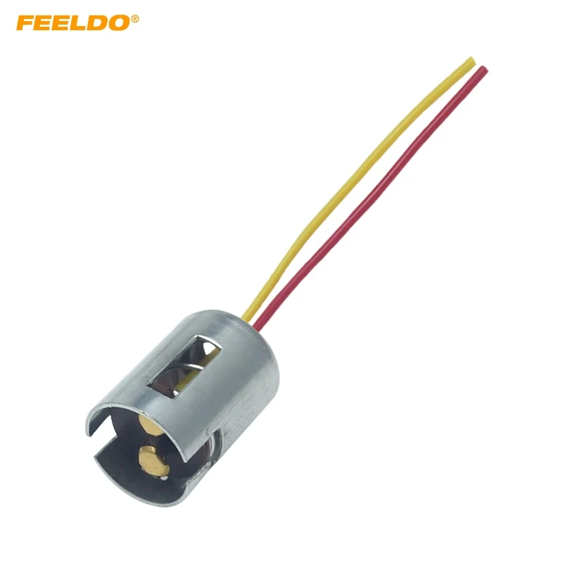 FEELDO Car BA15D Connector LED Bulb Replacement Socket BA15D Bulb Holder Adapter With Extension Wire Harness