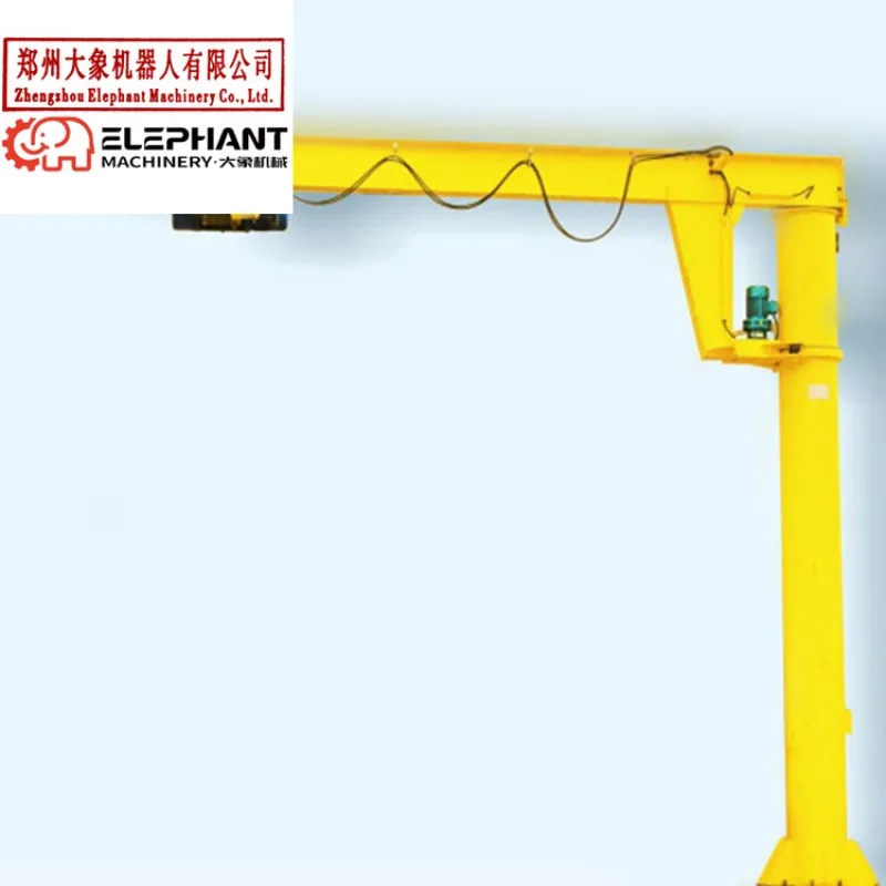 Customized Light Duty Small Crane 500kg 700kg 1t 2t Column Mounted Jib Crane With Electric Hoist Remote Control Price