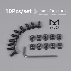 10Pcs M-LOK Screw and Nut Replacement Rails T-Nut for Airsoft Rifle MLOK Handguard Rail Sections Hunting Gun Accessories