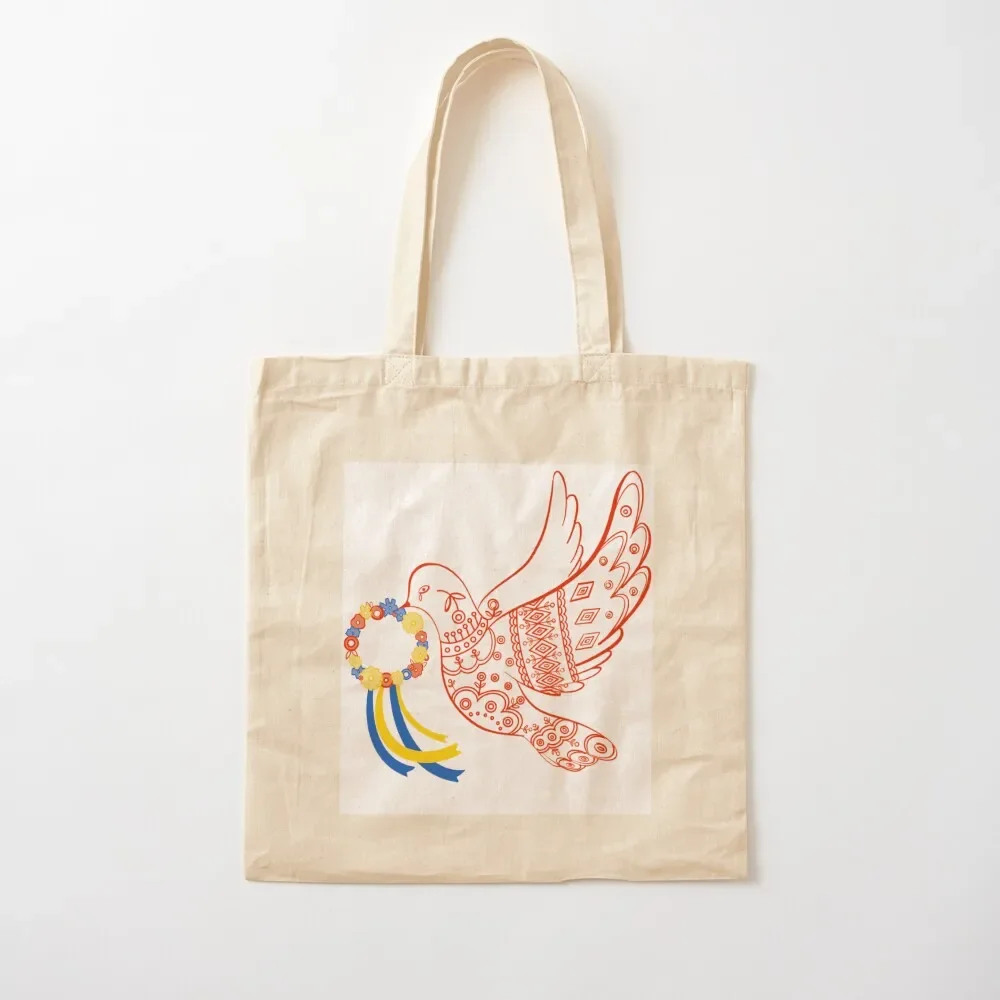 Peace Dove inspired by the work of Maria Prymachenko - all proceeds donated Tote Bag Customizable tote bag hand bag