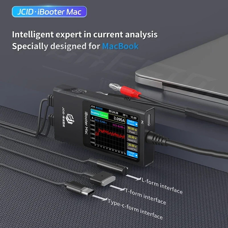 JC iBooter Mac Analyzer Precision Fault Date Diagnosis Boot Voltage Real-time Pointer Display for 2008-2024 MacBook Repair Tools