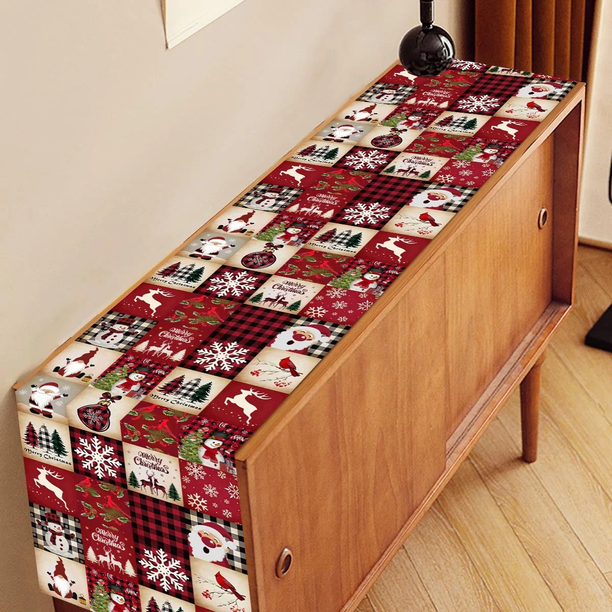 Frohe Weihnachten, Weihnachtsmann, Tischläufer, Weihnachtsdekoration für Zuhause, 2025, Winterurlaub, Küche, Esstisch, Dekoration, Navidad-Geschenke – Detail 7