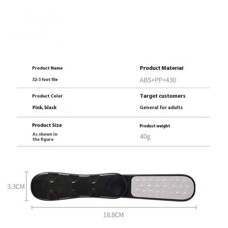 Składany dwustronny pilnik do stóp ze stali nierdzewnej do usuwania zrogowaceń, profesjonalne narzędzia do pedicure, skrobak do zrogowaceń.