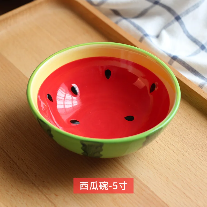 Creative Fruit Shaped Ceramic Salad Bowl Family Fruit Snack Plate Dinner Plate Complete Tableware Kitchen Utensils Accessories