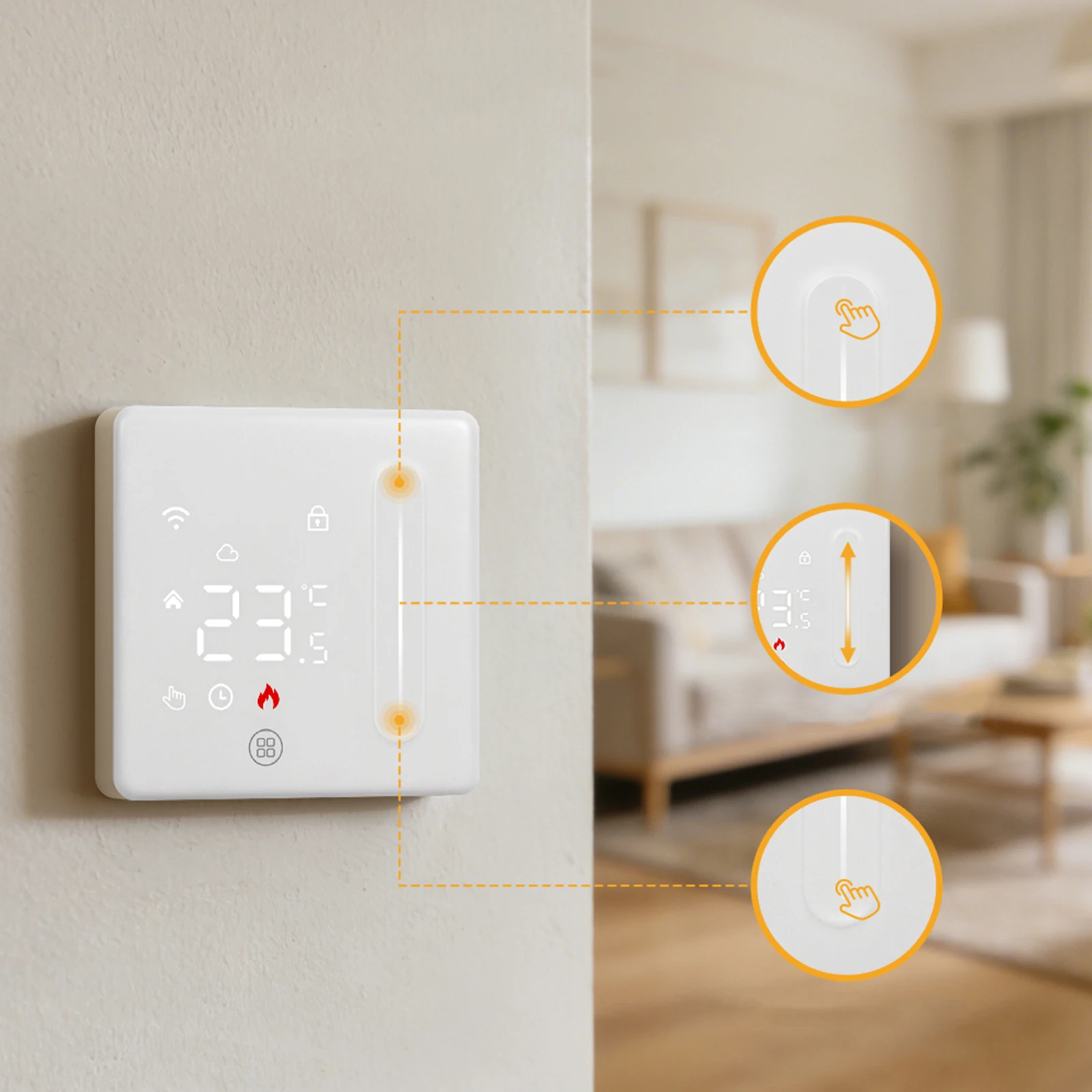 

Умный Wi-Fi термостат с управлением через приложение/голосом (Google Home, Alexa, Smart Life) для электрического теплого пола и водяного отопления