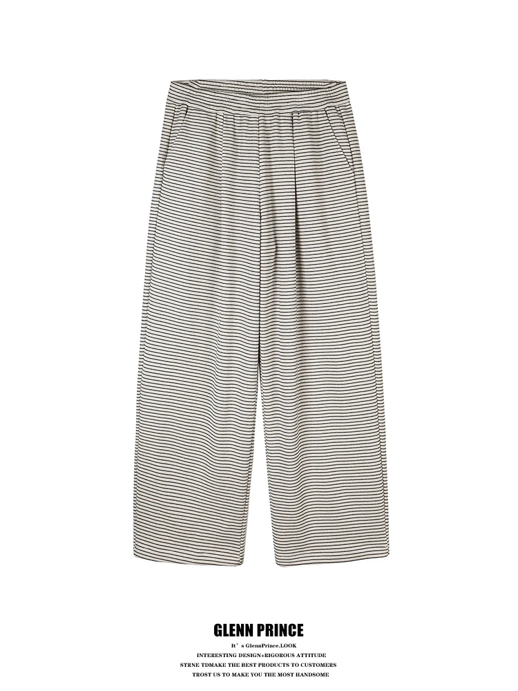 

Мужские повседневные брюки American Sle Commuter с широкими штанинами, свободного кроя, спортивные, в полоску, прямые, модная повседневная одежда