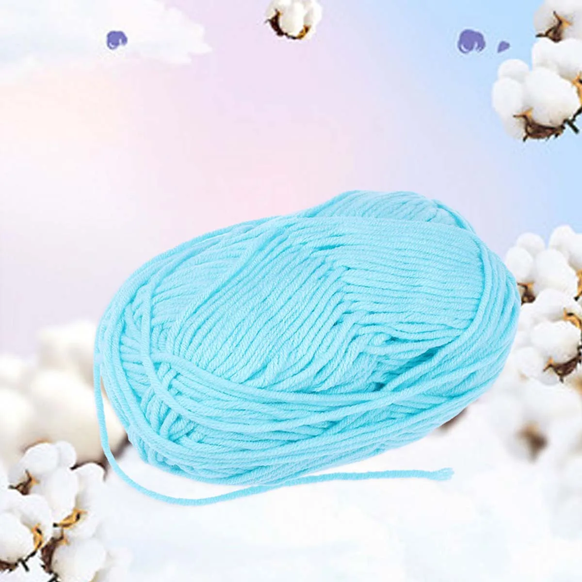 

Milk Cotton Yarn 50g Chunky Hand-Woven Crochet Knitting Warm DIY Light Turquoise Soft Comfortable Accessory Material