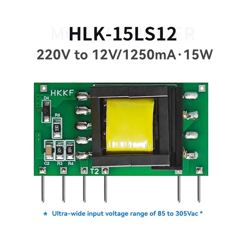 AC-DC 12V 1250Ma 15W 220V Power Module 85-305V Wide Input Isolated Step-Down Voltage Regulator