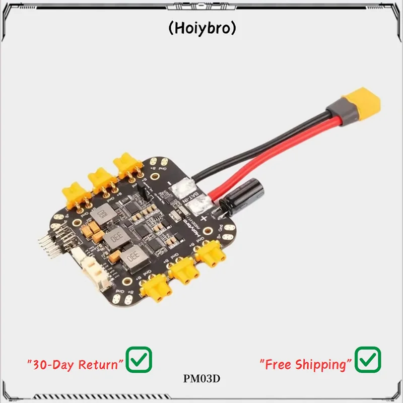 

Holybro PM03D Power Module XT30 XT60 6S Compatible with Flight Controller, Features I2C Power Monitor for X500 Multirotor Drone