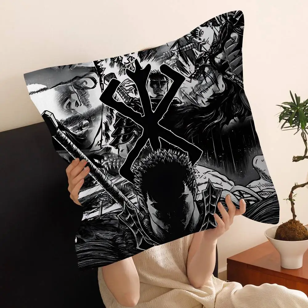 Berserk Guts Hot Anime Personalized picture text home decorative pillows Household Gifts 45x45cm