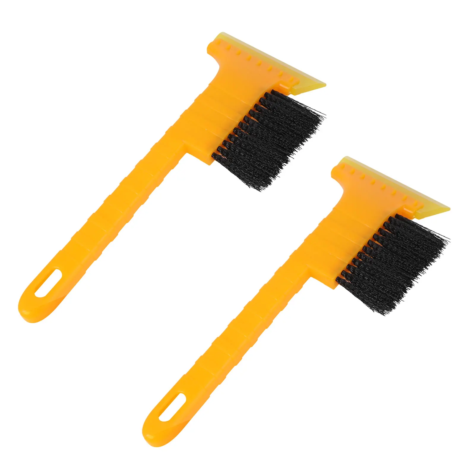 

2 pcs Snow Shovel Brush Detachable ABS Plastic Car Snow Brush Rotatable Head Easy Storage Orange Spatula Ice Scraper Tool
