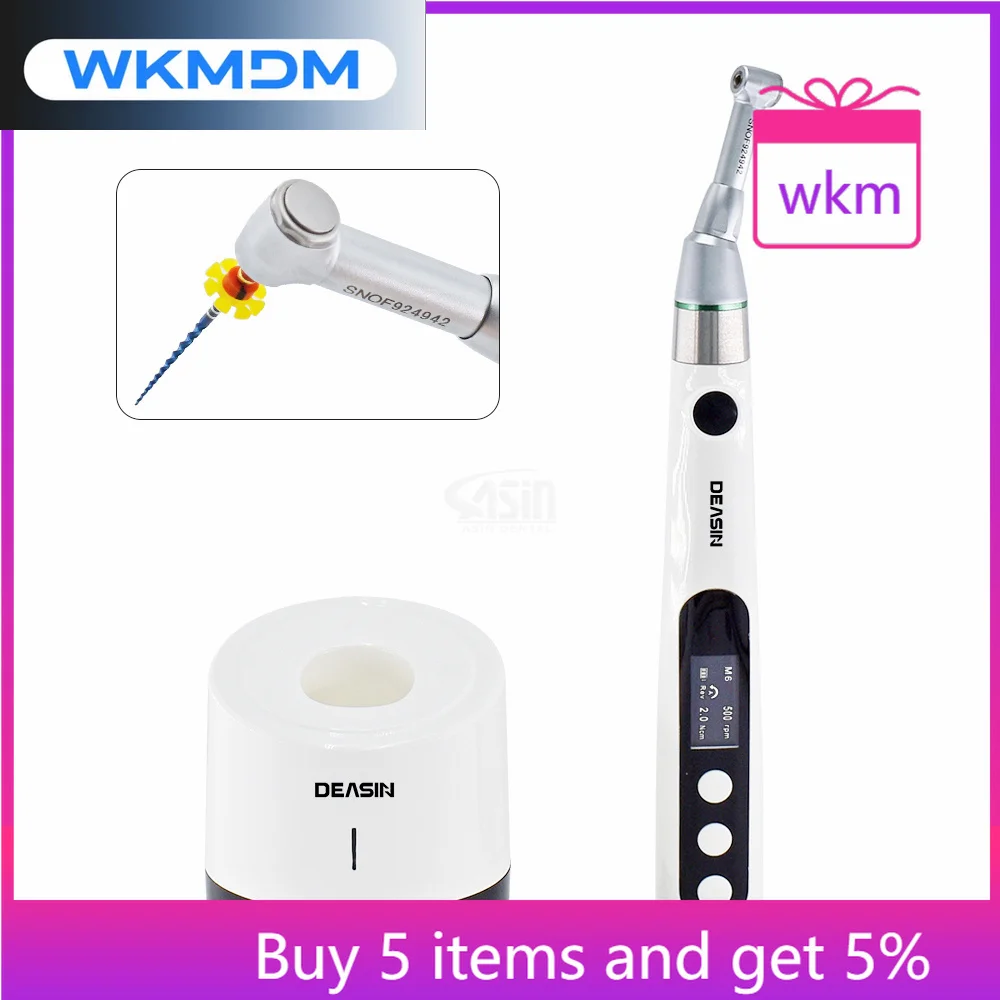 

Portable Wireless Mini den tal Endo Motor/ Endodontic Motor Brushless Reciprocating With 16:1 Reduction Contra Angle Head