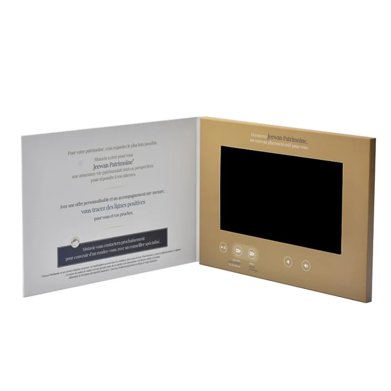 Custom.2.4 ''/4.5''/5 ''/"/10.1'' 'Videobrochure/Videoboekje Uitnodiging Lcd Video Wenskaart Voor Reclame, Educat