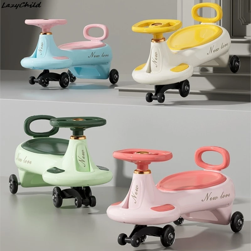 LazyChild Plastic Twisted Car Toy for 2-8 Years Old Kids Silent Anti-side-turning Children's Music Rocking Car